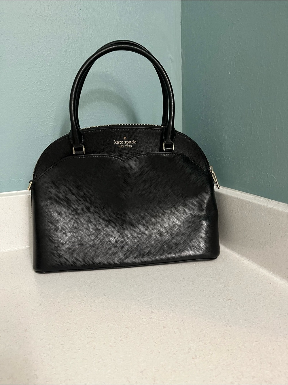 kate spade Black Saffiano Leather Dome Satchel
